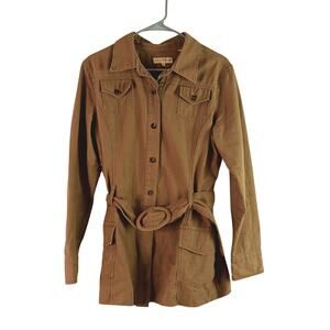 Stetson women's Western Trench Jacket in Brown Canvas size L